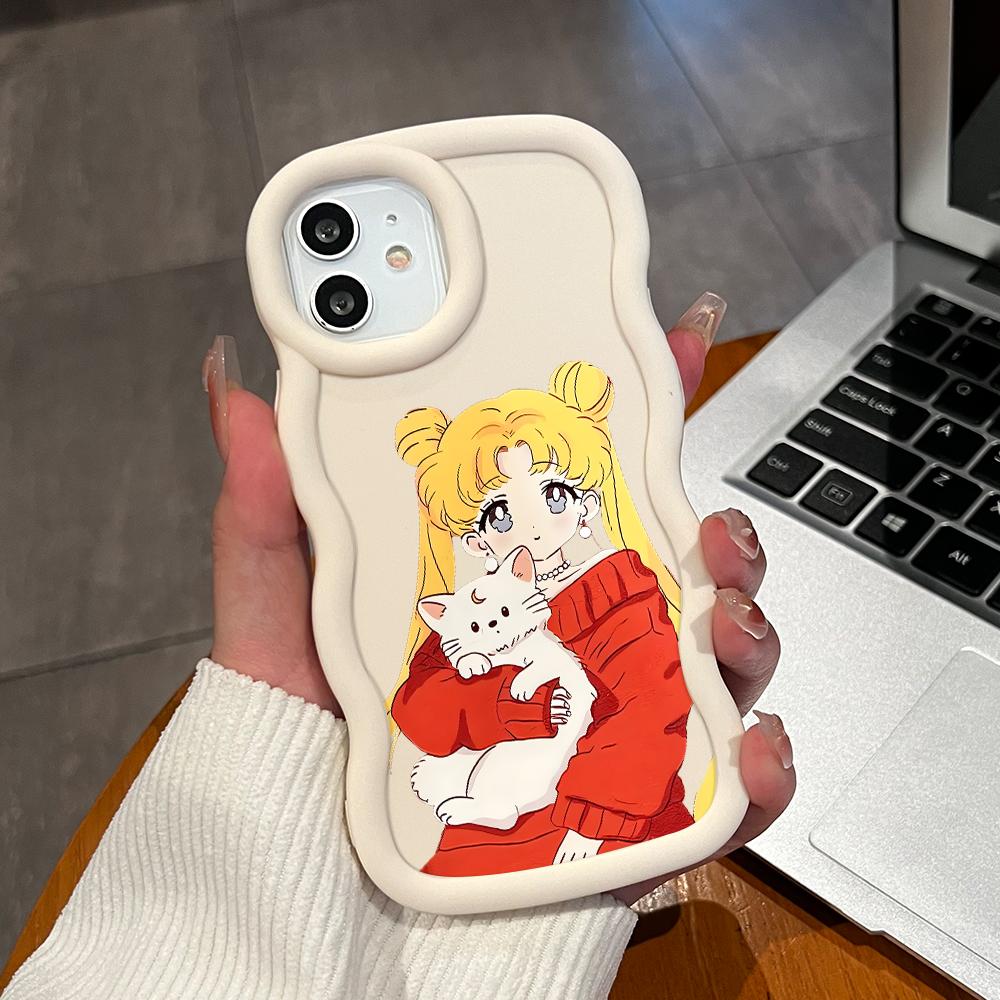 Big Wave Edge Weiches Silikonmaterial Macaron-Telefongehäuse Stoßfestes Schutzgummigehäuse für OPPO Reno Realme Infinix Tecno