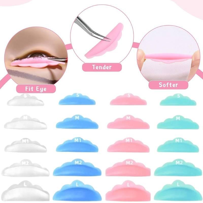 Hochwertiges Silikon-Wimpernwickler-Set, Fünf Paar in verschiedenen Farben für perfekte Wimpernwellen