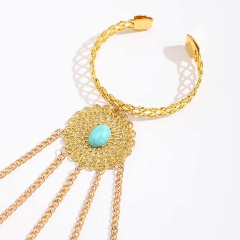 Ancient Queen Bracelet with Finger Nails Tip Claw Rings Belly Dance Hand Chain Jewelry Chain Finger Rings Bracelet Women