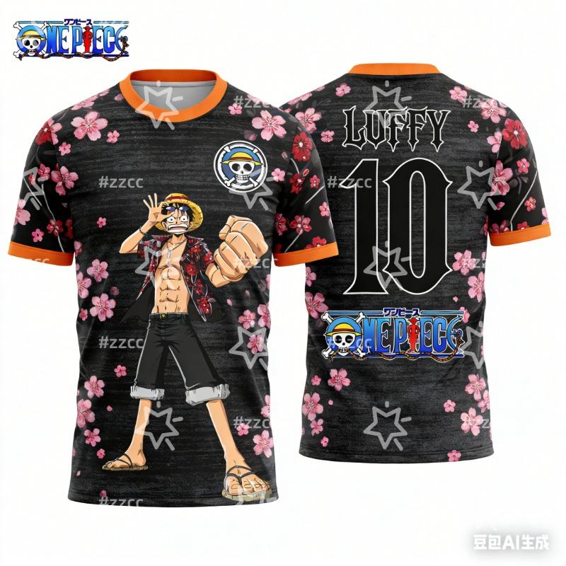 One Piece Anime Luffy Gear 5 3D Print Football Jersey For Men Women T-shirt Summer Casual Cosplay O-neck Tees Sports Kids Tops