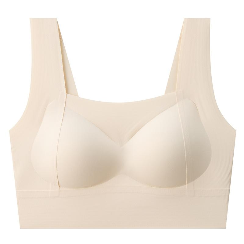 Lift Seamless Sports Underwear Square Collar Gather and Close Sub-breasts Bra Shock-proof Yoga Medium and Long Large U Beautiful Back Chest Wrap