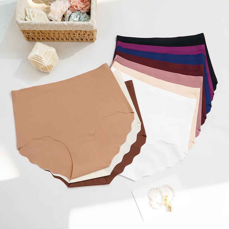 Seamless High Waist Ice Silk Tummy Control Yoga Briefs for Women