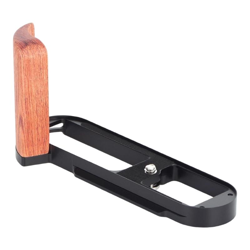 

Wood And Metal Hand Grip With Quick Release Base Plate For Camera Enhances Comfort And Protections чорний