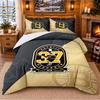 Printed 3Pcs Bedding Set Boston Bruins Pattern Bed Sheet Pillowcase For Bedroom Decor