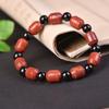 Handcrafted Natural Xinjiang Hetian Sheep Fat Jade Bracelet Men Geometric Style Ethnic Gift