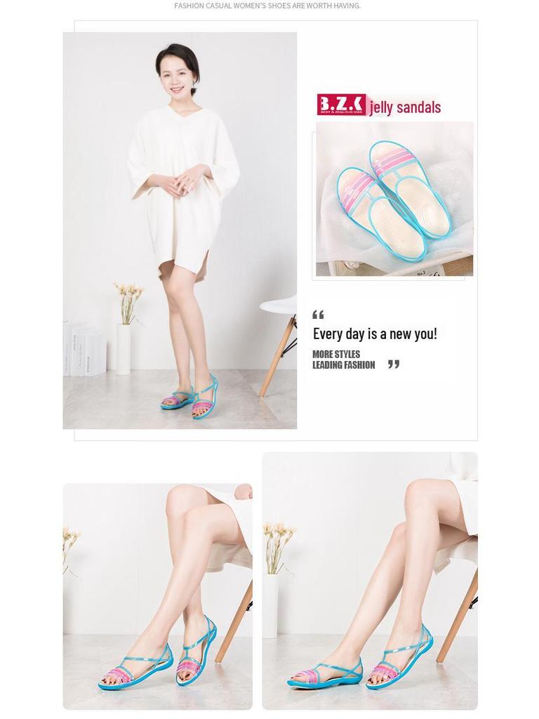 2024 Sommer Damen Jelly Fish Mund Ballerinas - Strand- & Reise Kristall Sandalen