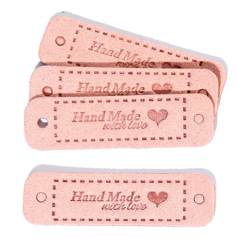 20Pcs Tags Handmade With Love Labels Clothing Tags Diy Crafts Sewing 56*15Mm