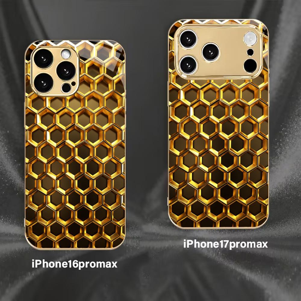 Elegante Lussuosa Custodia per Telefono di Fascia Alta Vetro Galvanizzato Custodia per Telefono per iPhone 17 16 15 14 13 12 11pm Pro Plus Resistente alle Cadute