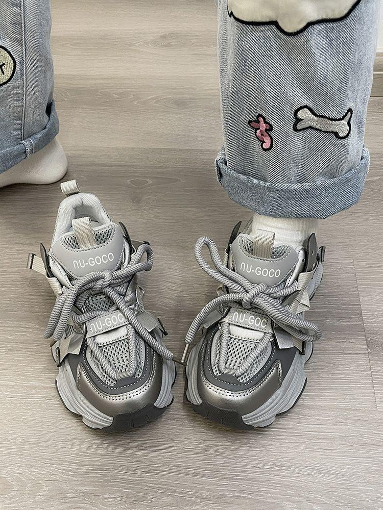 Mesh women's shoes platform muffin spring versatile small height increase casual women's shoes