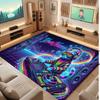 Cat Theme Crystal Velvet Floor Rug Personalized Custom Name Text Warm Carpet Home Decoration