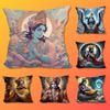 God Lord Krishna Indian Pillow Case Living Room Sofa Cushion Cover Suitable For Home Bedroom Decoration And Protector