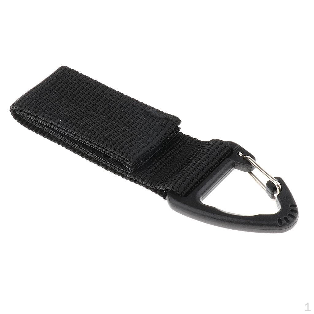 Nylon Key Hook Webbing MOLLE Buckle Hanging Belt Carabiner Clip чёрный