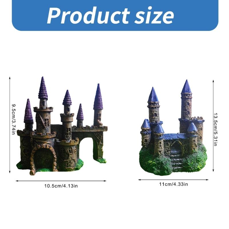 Aquarium Castles Statue Artificial Hideouts House Resin Aquarium Decorations Art Crafts  Habitat Ornaments