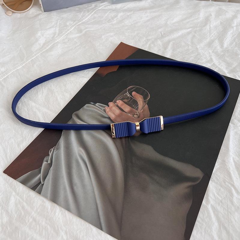 

Stylish Women s Waist Belt Simple Versatile Slimming Chain Design In Black Or Khaki Green Royal Blue,70cm