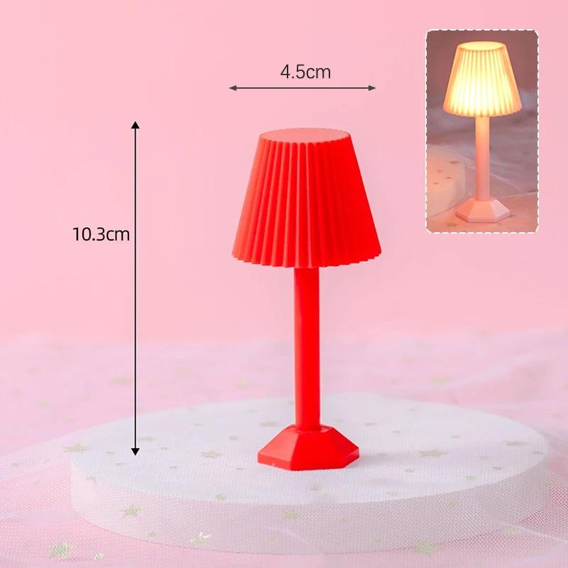 1:12 Dollhouse Miniature Led Night Light Floor Lamp Mini Desk Lamp Home Lighting Model Decor Toy Doll House Accessories