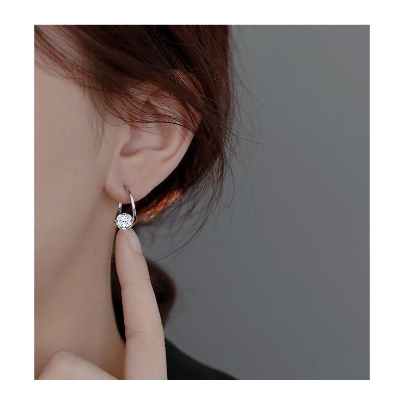 925 Sterling Silver Zircon Earrings for Women, Fashionable and Exquisite Trendy Earrings, Earrings, Light Luxury Korean Style Earrings