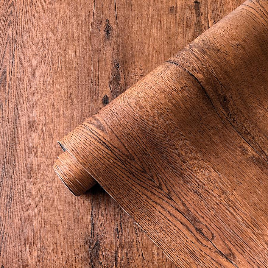 Matte Wood Grain Waterproof Self-Adhesive Wallpaper for Cabinet Door and Wall Renovation