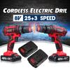 48V Electric Drill Wireless Impact Drill Mini Cordless Screwdriver 25+3 Dual Speed Power Tools With 2pcs Rechargeable
