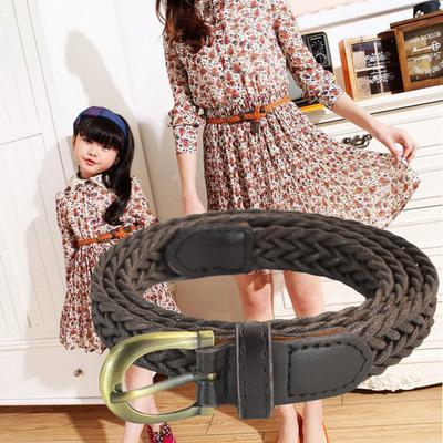 Vintage Braided Belt with Wax Rope Detail Feature Adjustable Thin Waist Cincher Strap for Casual Outfits Daily