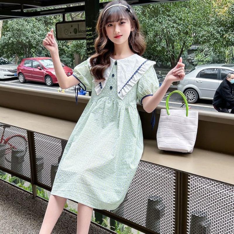 Sweet Dress for Girls, Summer Children's Fashionable Short-sleeved Princess Dress