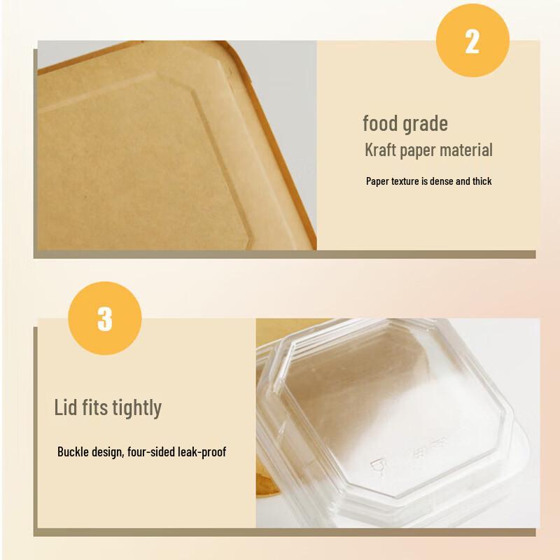 Pabei Octagonal Kraft Paper Food Containers for Salad & Fruit