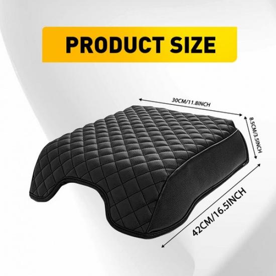 Schwarze Mittelkonsolen-Kissenabdeckung Polster Armlehnenbezug Leder passt für Ford F150 F250 F350