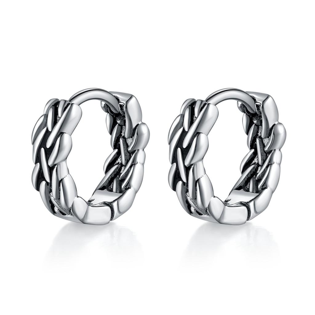 2 Stück/1 Paar Herrenohrringe Einzigartiges Design Kleine Creolen für Damen Edelstahl Vintage Farbe Punk Gothic Trend Schmuck