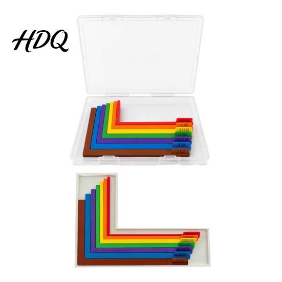 L-shaped Ruler 7Pcs/Set Paper Crafting Alignment Rulers with Storage Case Color-Coded L-Shaped