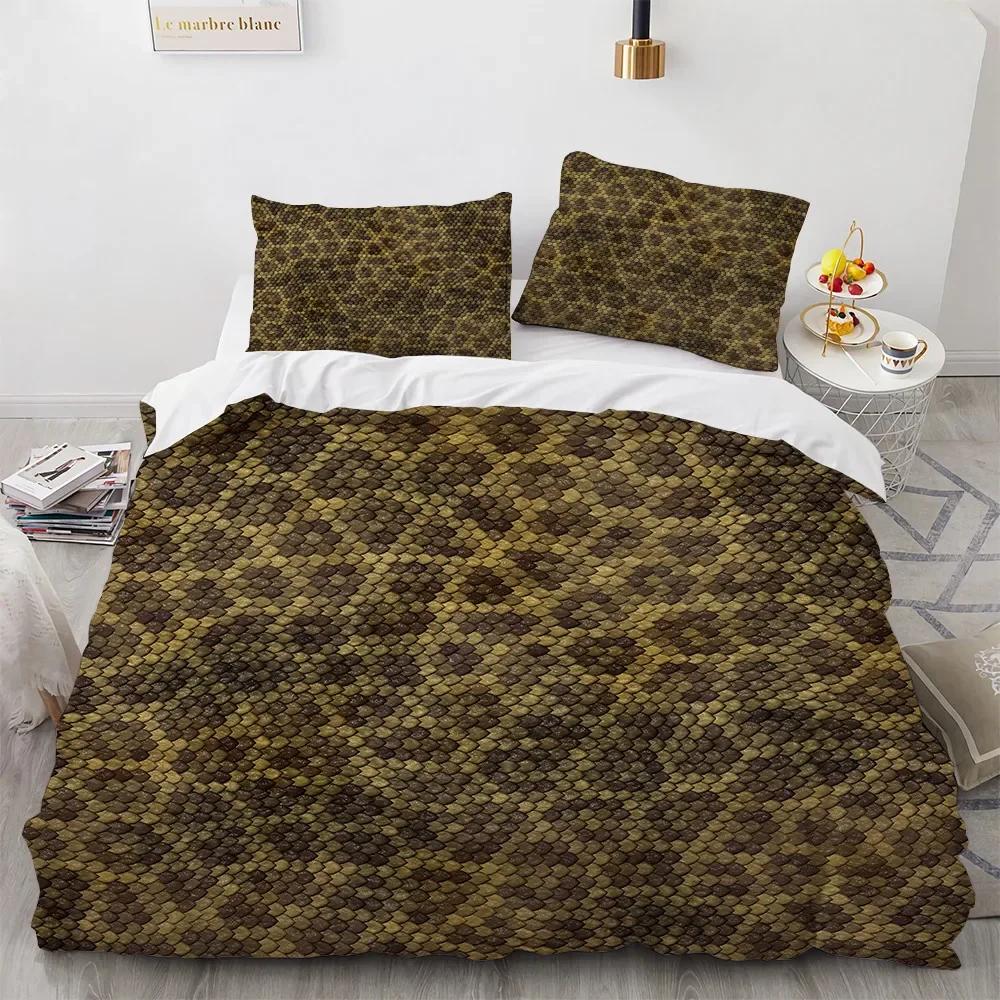 Comforter 3D Print Animal Skin Bedding Sets Queen Set King Sze Leopard Home Textile 100% Polyester Duvet&2Pcs