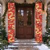 2D Flat, 2D Flat - 2D Flat, 2D Flat - 2D Flat Printing 2pcs Chinese New Year Dragons Flowers Porch Banner, Door Sign Outdoor Hanging Decoration, Verti