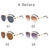 New Luxury Designer Sunglasses Men Women Leopard Rimless Vintage Trendy Shades for Outdoor Travel