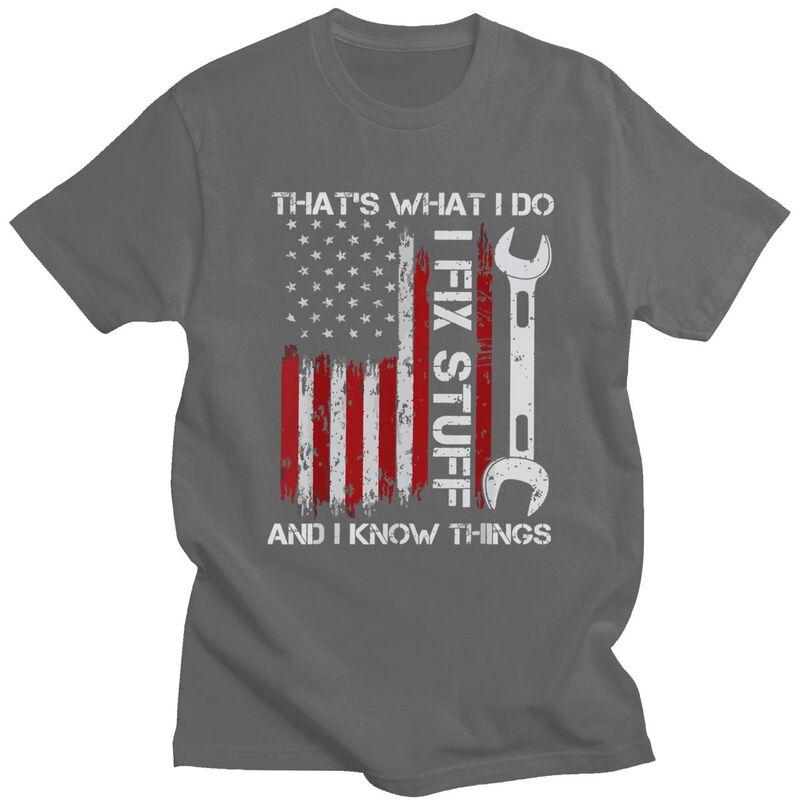 Custom Fashion I Fix Stuff T Shirts Men Mechanic Engineer Gift Tshirts Casual Tee Tops Slim Fit Tshirt Gift