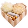 1 sada Spa Dárková krabička ve tvaru srdce Sada na čištění pokožky Koupel Lázeňský dárek pro ženy Květinová sada do koupele Sisal Rukavice na mytí zad Masážní přístroj