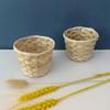Handmade Bamboo Garden Flower Pot Wicker Basket Straw Patchwork Wicker Rattan Seagrass Storage Organizer Nursery Pots