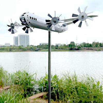 Flugzeug Windrad 3D Superfestung Flugzeug Windmühle Eisen Metall Spinner Flugzeug Windmühle für Außen Garten Dekoration