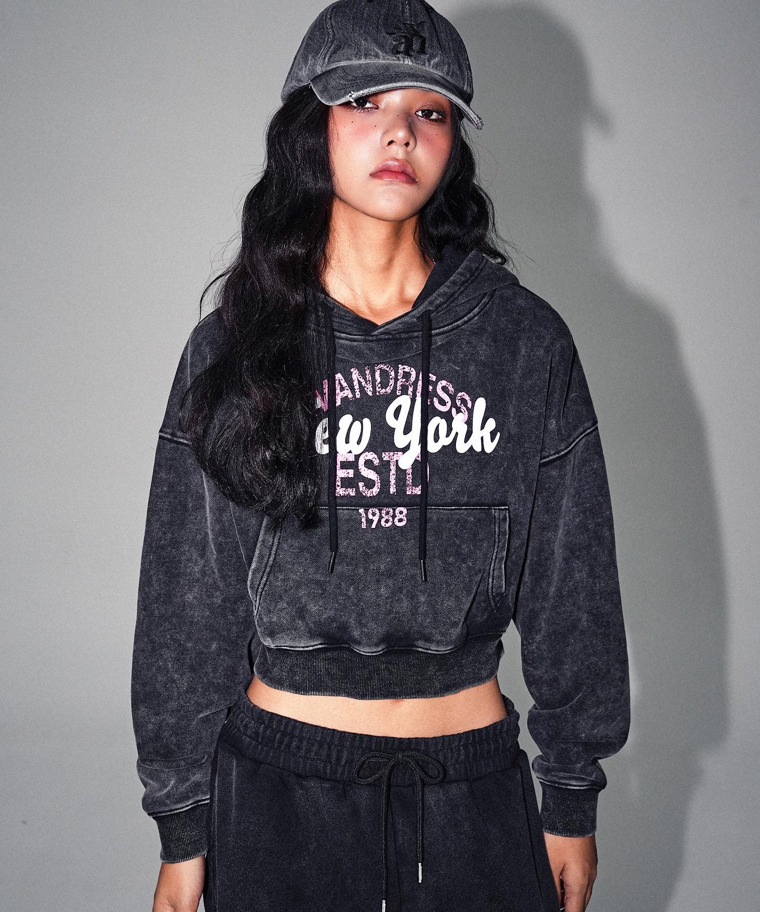 Urban Dress New York Crop Hoody Salt Black Salt Black/S