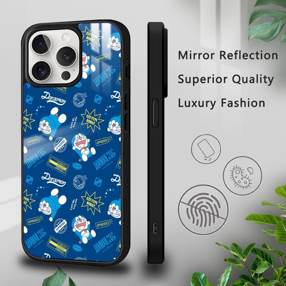 Cartoon D-Doraemon Cute Couple Phone Case For iPhone 16 15 14 13 12 11 Pro Xs Max Mini Plus Celulares Hard Funda