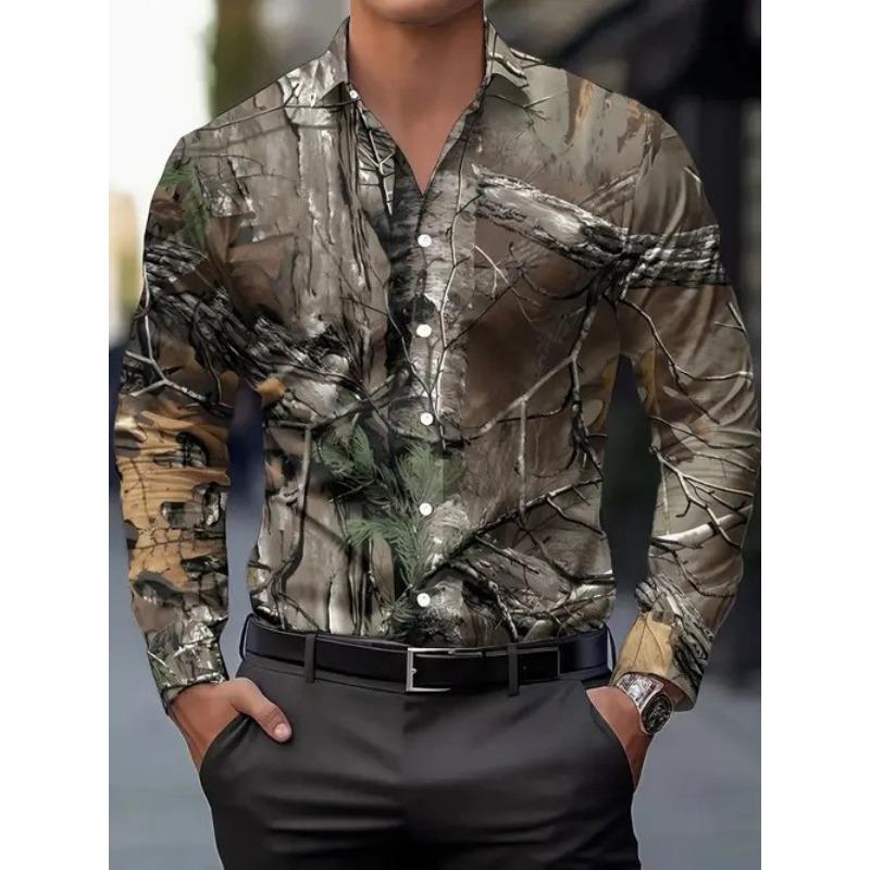 Neues Trendiges Personalisiertes Modisches Lässiges Herren Langarmhemd mit Aufdruck