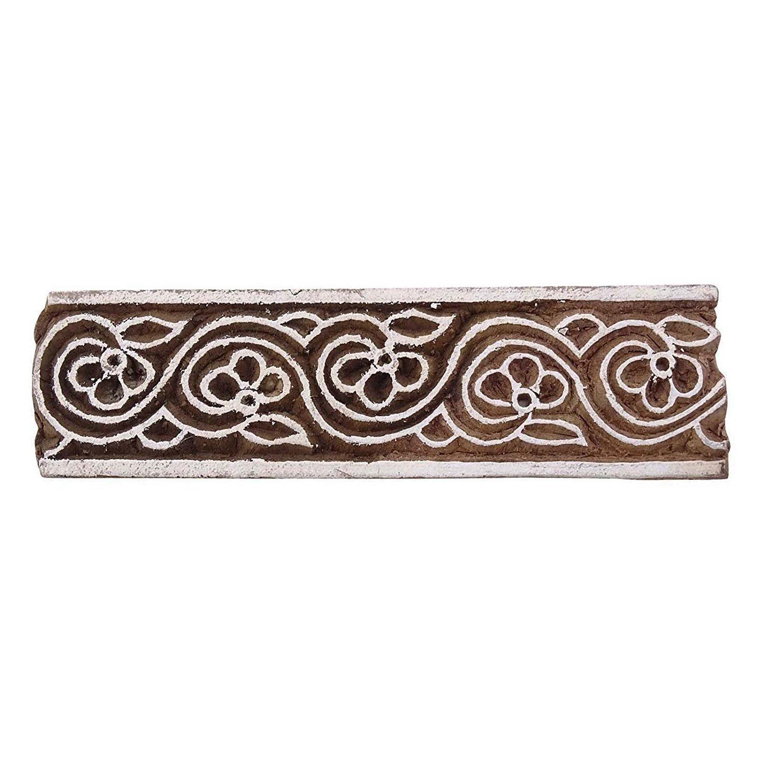 

Floral Indian Wood Decorative Handcarved Wooden Textile Stamp Printing Block 4 to 4.5 x 1 to 1.5 Inches