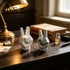 Victory Gesture Figurine 3D Printed Hand Sculpture, Modern Resin Statue for Home Office Geometric Art Desk Decor, Creative Finger Ornament Shelf