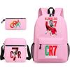 Mochila escolar de gran capacidad con correa para el hombro; set de tres piezas para estuche de lápices de estudiante