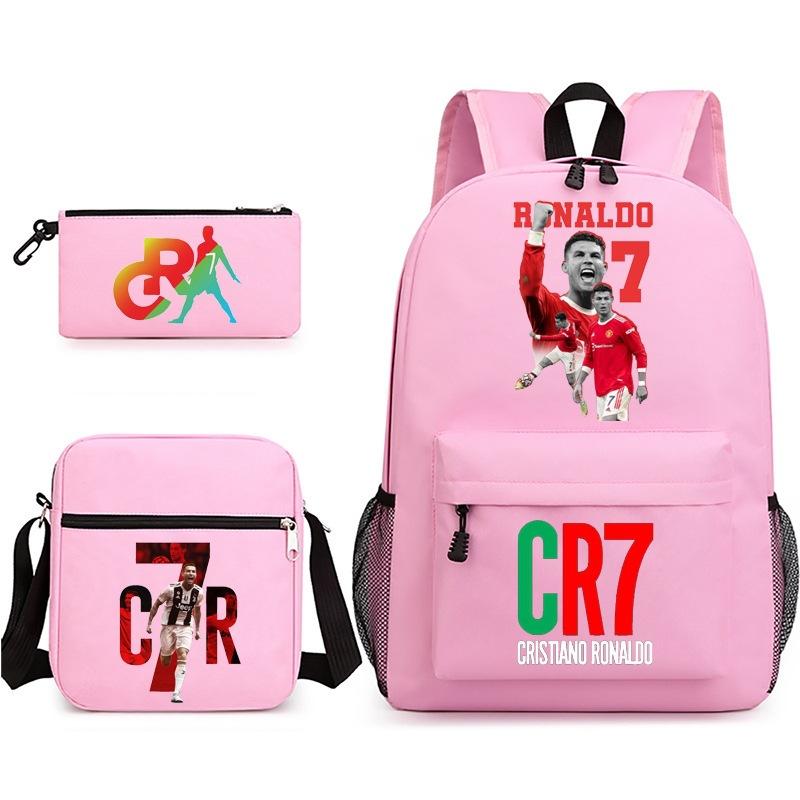Mochila escolar de gran capacidad con correa para el hombro; set de tres piezas para estuche de lápices de estudiante