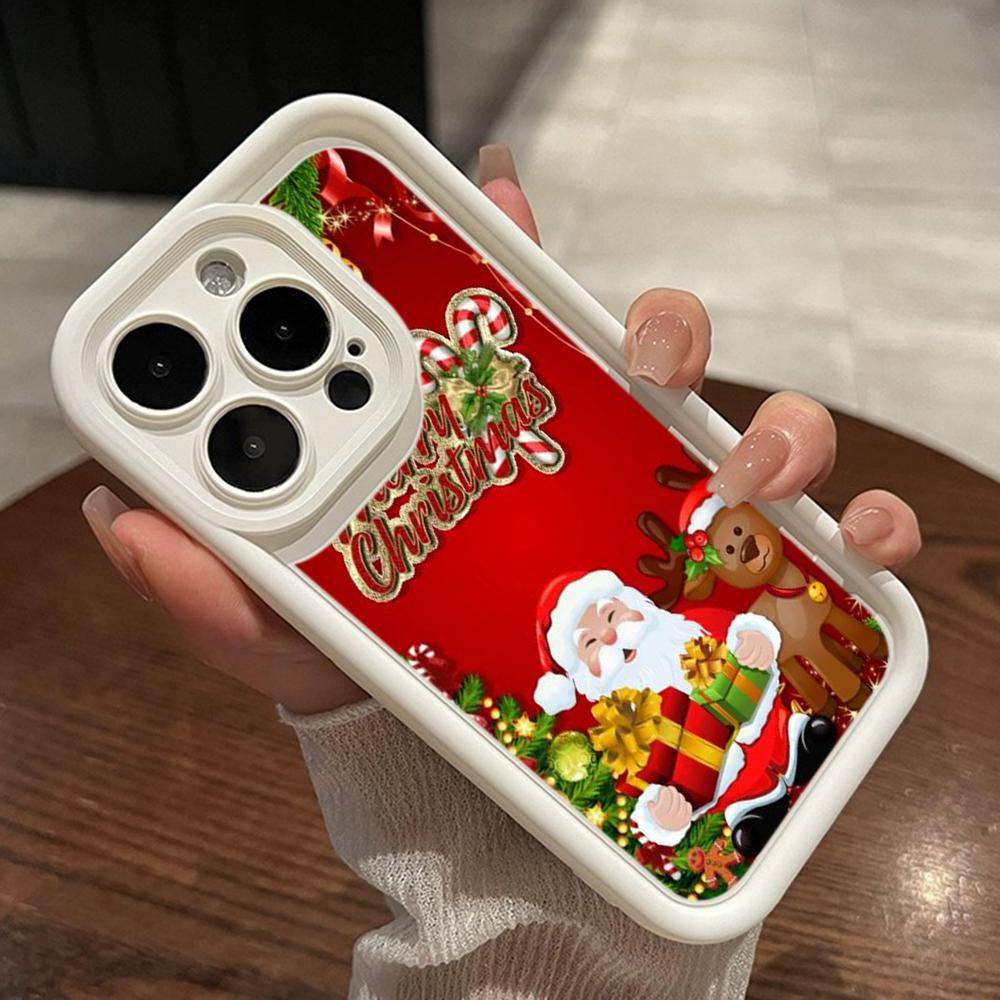 Ae109 Happy New Year Merry Christmas art Phone Cases for iPhone 16 14 13 11 Pro Max 15 7 8 6s Plus 12 mini XR XS Max Angel Eye Ladder Protective Cover