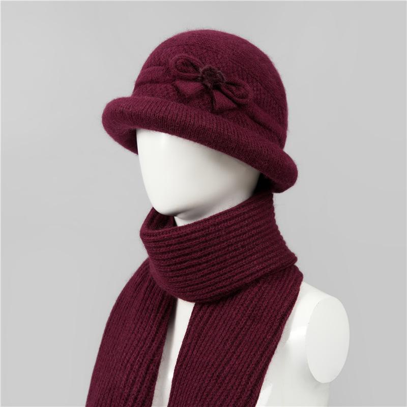 Ji Grandma Hat Warm Rabbit Fur Hat Female Old Lady Mother Hat Fleece Basin Hat