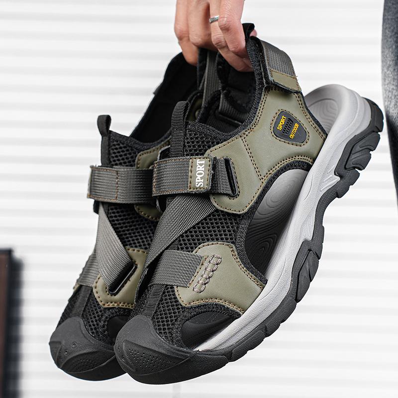 

Мода Новое поступление Кожаные Летние Балетки Легкие Дышащие Пляжные Туфли Удобные Сандалии Ручной работы Противоударный Носок Мужские Сандалии 47 зелёный