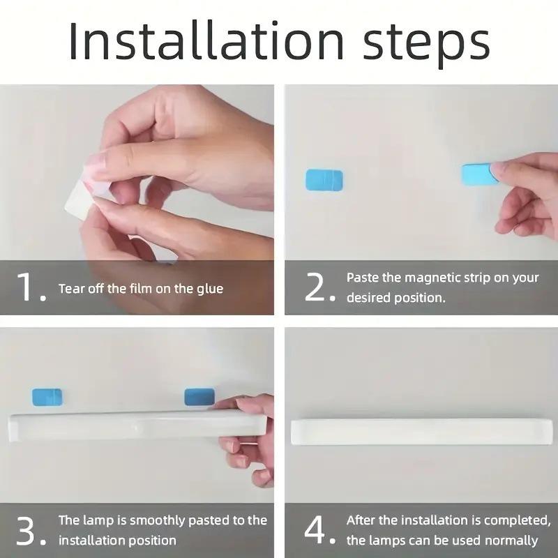 Ultra-Thin Rechargeable Magnetic LED Sensor Light Strip for Wardrobes and Cabinets