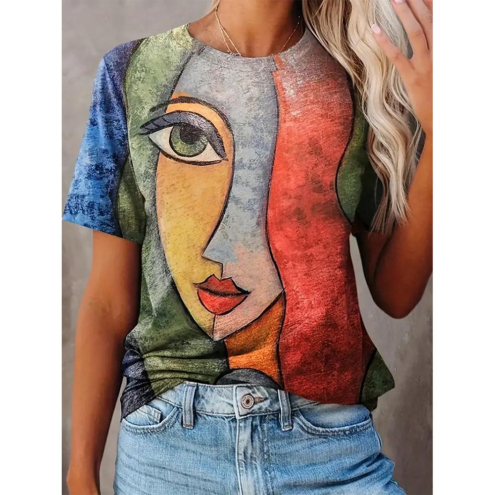 Trendy Colorful Love 3D Printed Short Sleeve T-shirts & Blouses Summer Casual Harajuku O-neck Top Tees Oversized Female Clothing