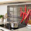 Tempered Glass Kitchen Boards with Chili Pepper Graphics 2x40x52 Cm