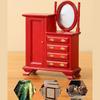 Miniature Dollhouse Vanity Table 1/12 Scale Vintage Dressing Table with Realistic Details for Dollhouse Room Decors