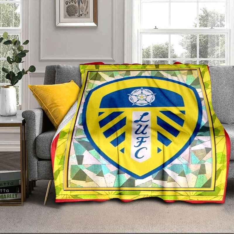 Coperta Portatile/Morbida con Motivo dello Stemma del Leeds United Coperta per Letto Adatta per Viaggi Campeggio Soggiorni Uffici Divani Regali per Fan